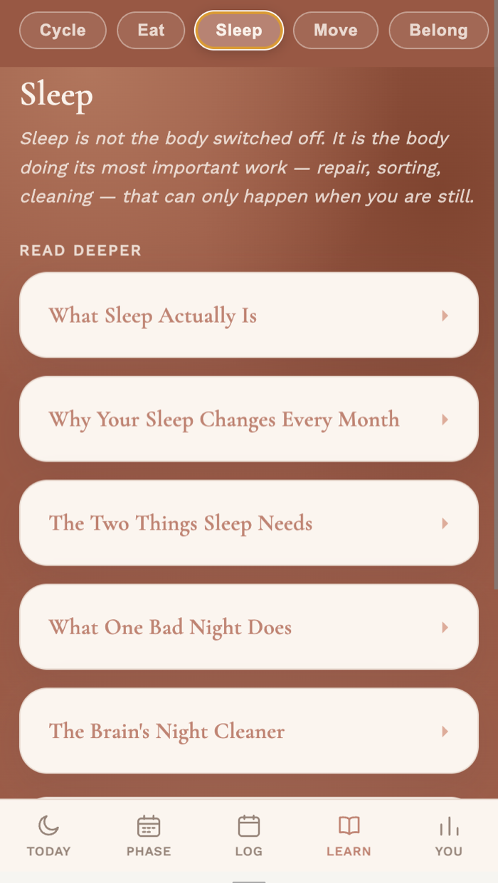 Learn — Sleep