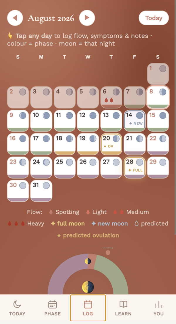 The calendar — a month of cycle and moon